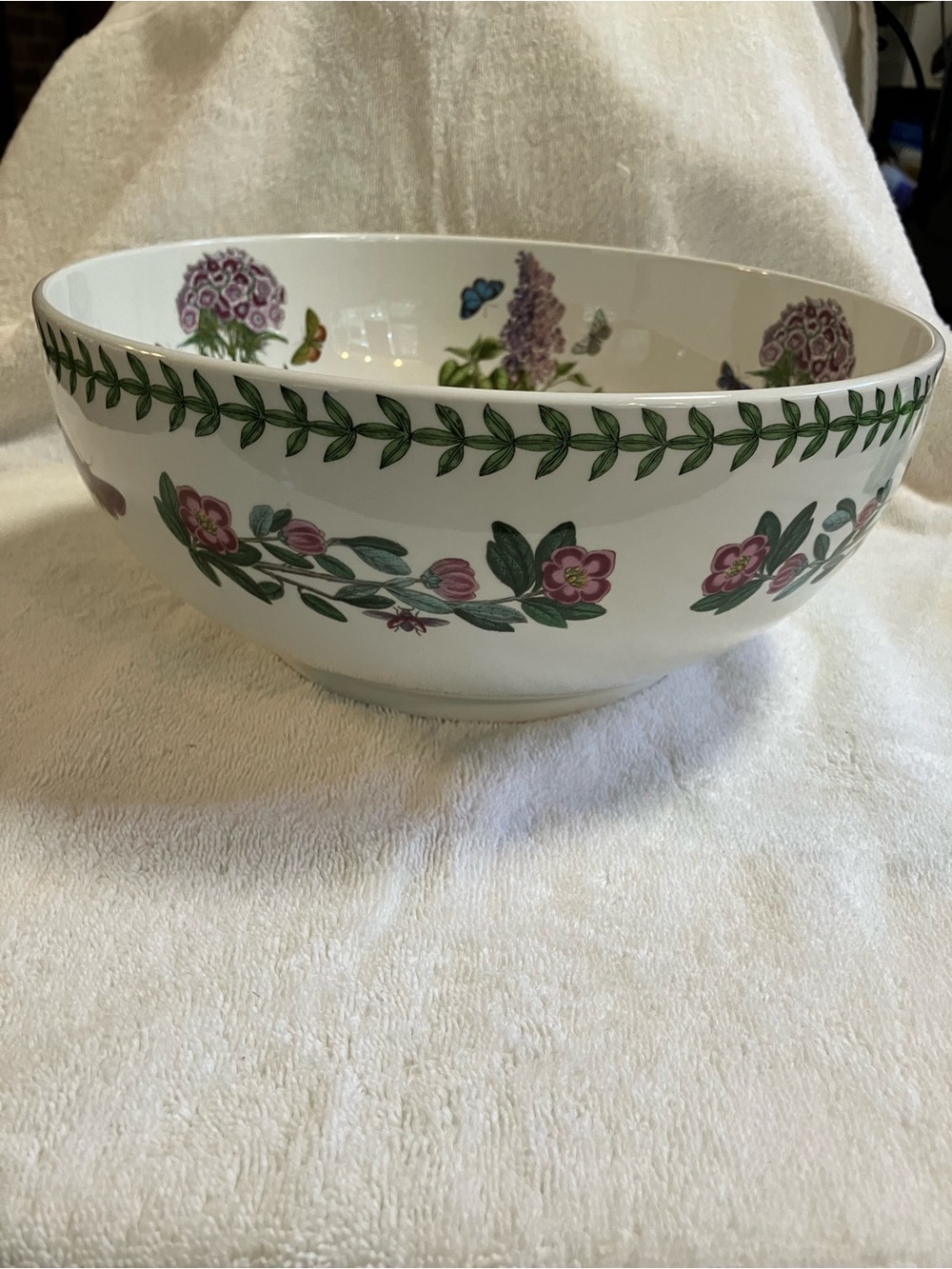 Vintage Portmeirion Botanic Garden Salad Bowl Ceramic 10.5inch diameter